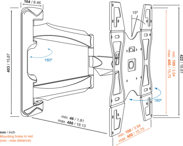 Vogel's Full-Motion TV Wall Mount visual leverancier