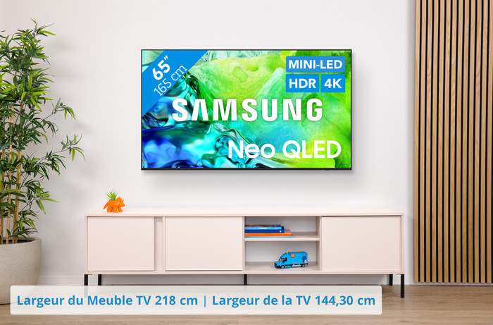 Samsung Neo QLED 65" QN80H (2026) + Samsung HW-S60D Noir (2024) visuel Coolblue 1