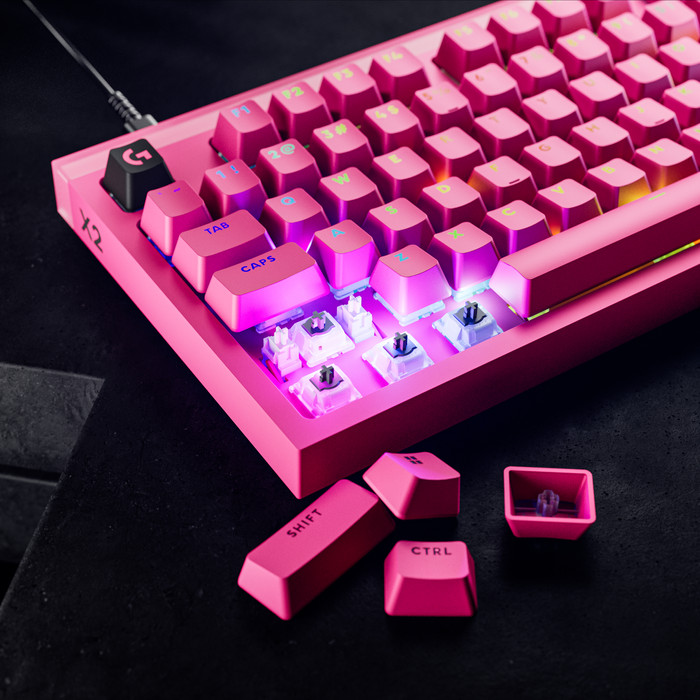 Logitech G PRO X2 RAPID TKL Gaming Toetsenbord Roze Azerty detail