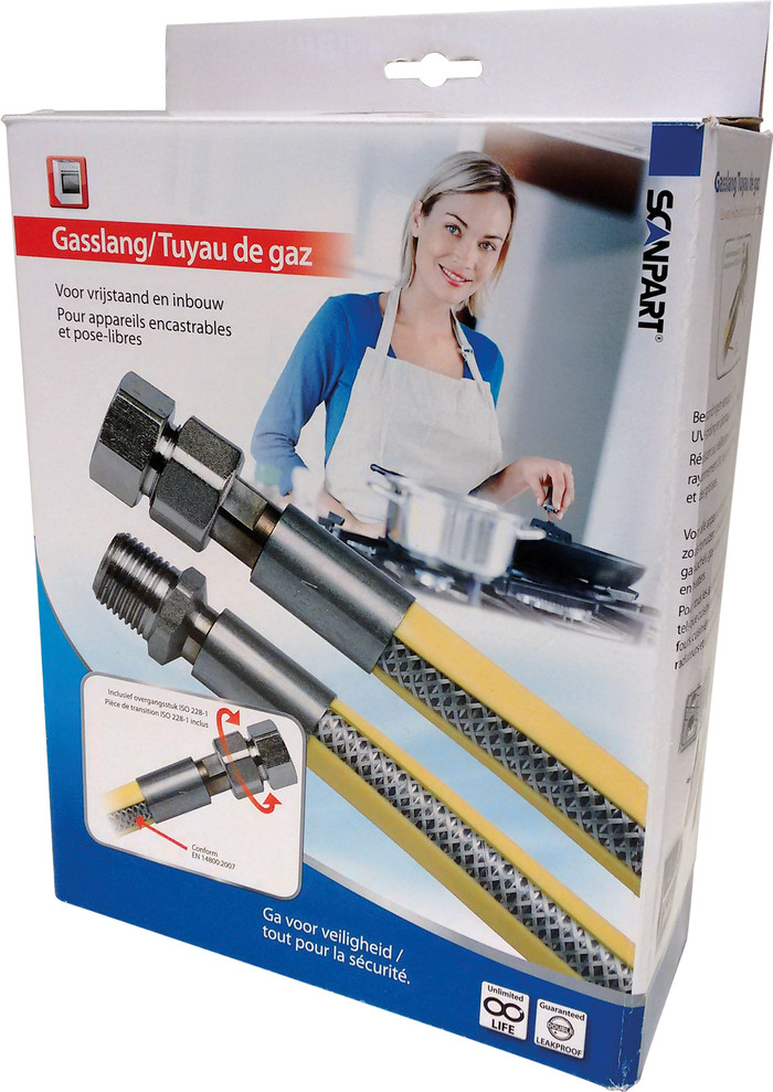 Scanpart Tuyau à gaz Inox 100 cm emballage