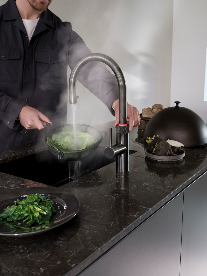 Quooker Flex Round Gunmetal product in use