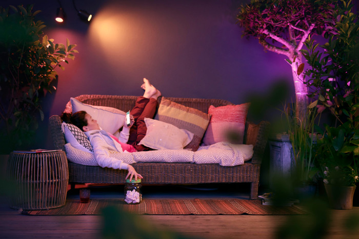 Philips Hue Lily Spike Light White and Color Expansion product in use