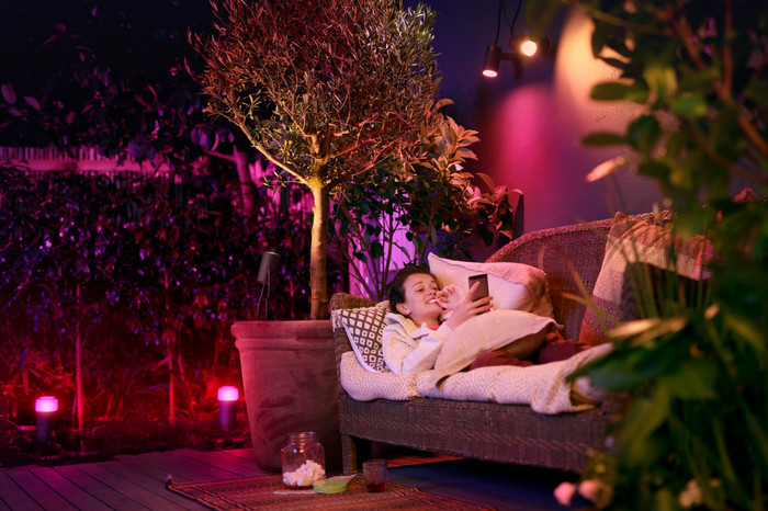 Philips Hue Lily Spike Light White and Color Expansion product in use
