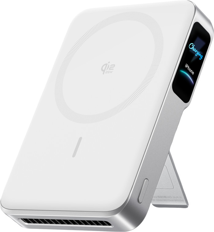 Anker Batterie Externe Sans Fil 10 000 mAh avec MagSafe et Qi2 25W Blanc Main Image