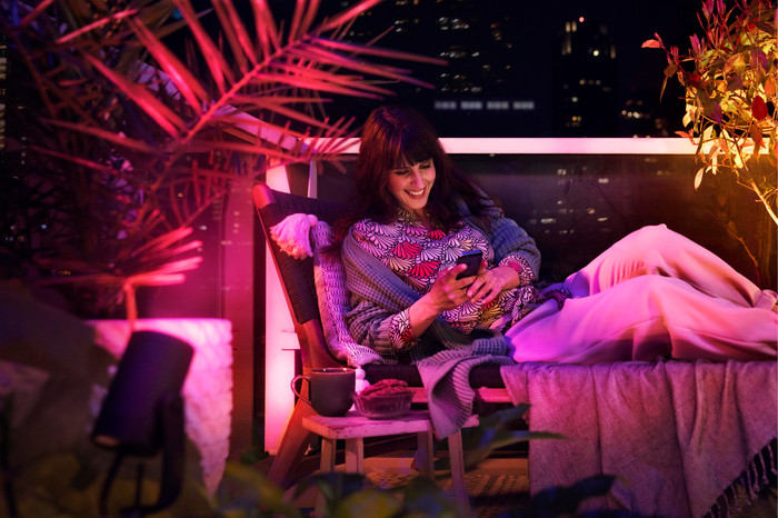 Philips Hue Lily Spike Light White and Color Expansion product in use