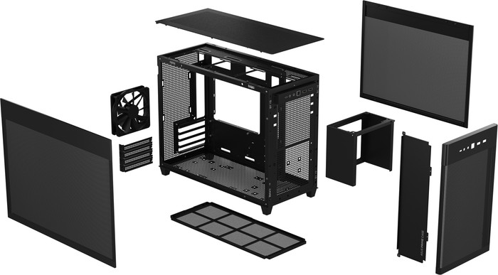 ASUS PRIME AP201 MESH Zwart binnenkant