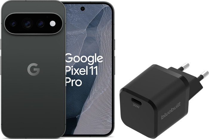 Google Pixel 11 Pro 512GB Zwart 5G + BlueBuilt Oplader met Usb C Poort 30W Zwart Main Image