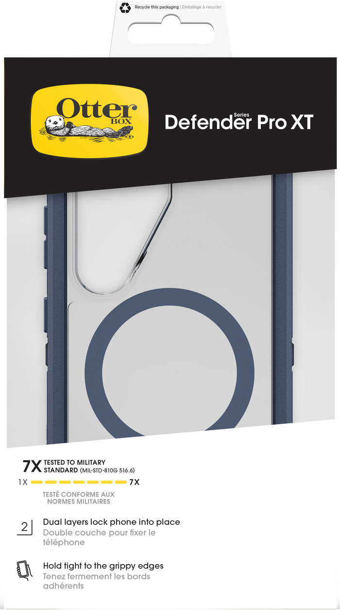 Otterbox Defender Samsung Galaxy S26 Back Cover met Magneet Transparant Blauwe Rand verpakking