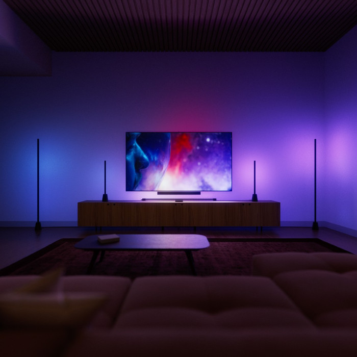 Philips Hue Play Wall Washer Noir Lot de 2 + HDMI Sync Box 4K produit à l'usage