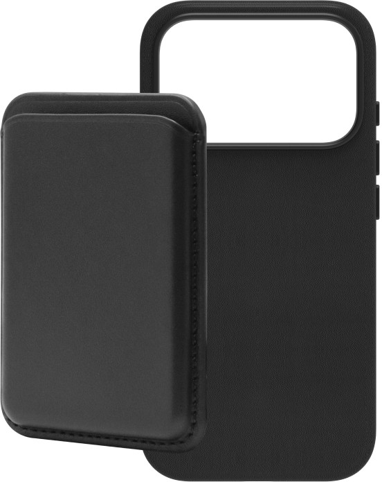 BlueBuilt MagSafe Hoesje iPhone 18 Pro Leer Zwart + Kaarthouder Leer Zwart Main Image