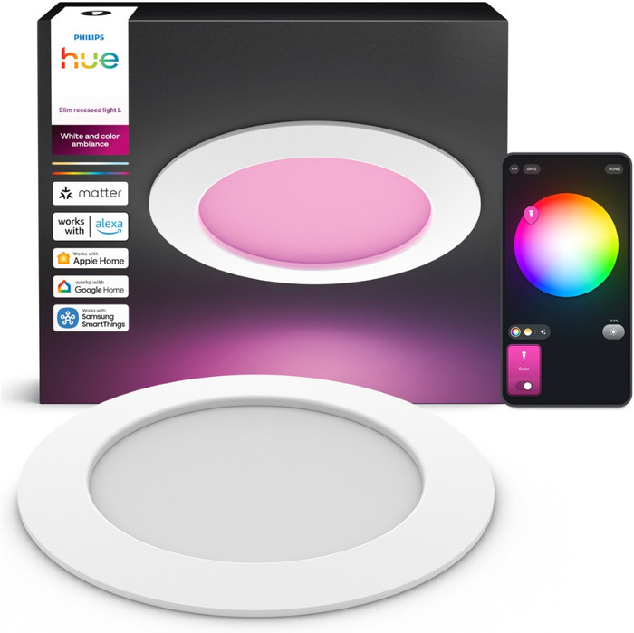 Philips Hue Inbouwspot Slim - White and Color - 170mm - Wit Main Image