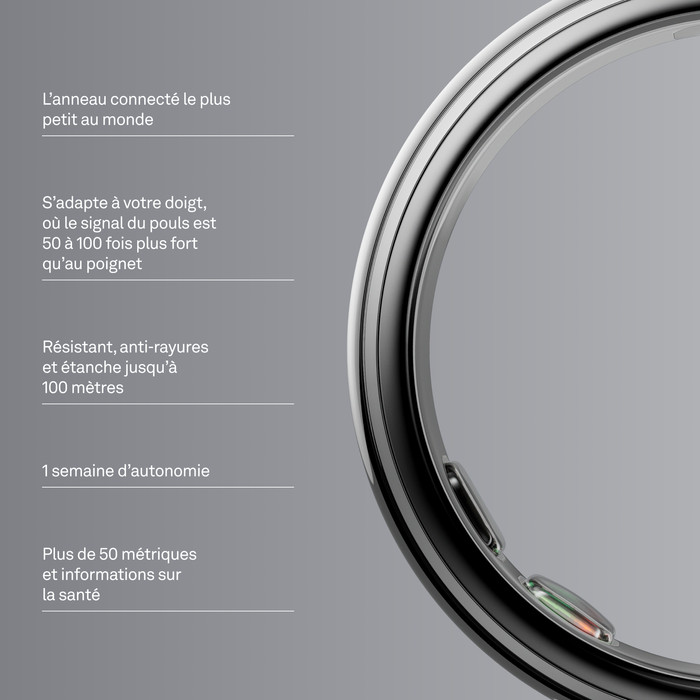 Oura Ring 5 Taille 9 Argent visuel fournisseur