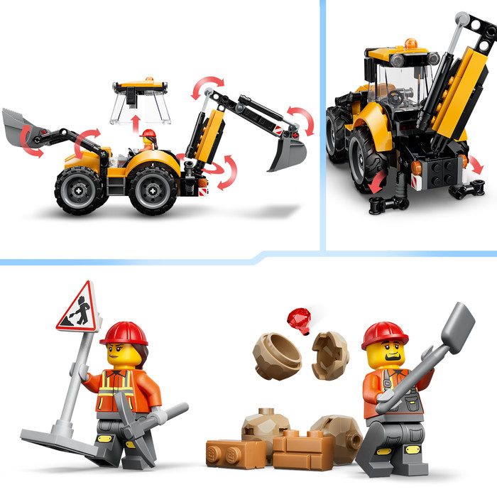 LEGO City - Le Tractopelle Jaune 60480 détail