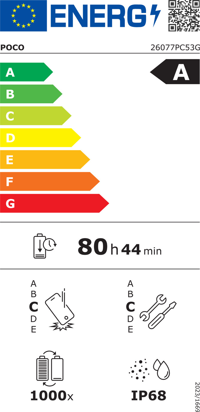 POCO F9 Pro 512GB Groen 5G energielabel