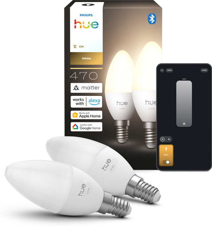 Philips Hue Kaarslamp White E14 Duo Pack Main Image