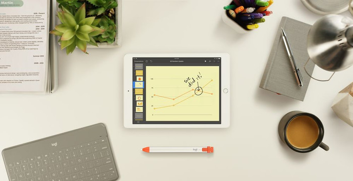Logitech Crayon Digital Pencil for Apple iPad product in use