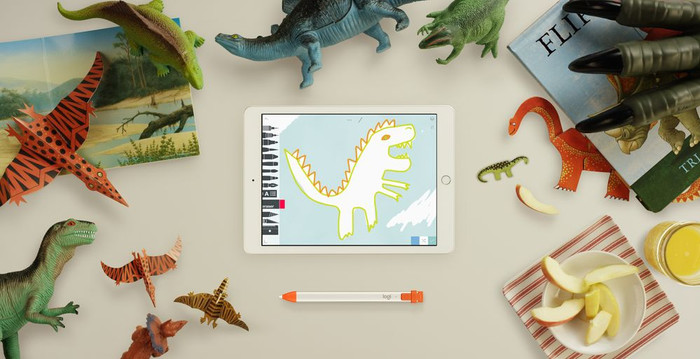 Logitech Crayon Digital Pencil for Apple iPad product in use