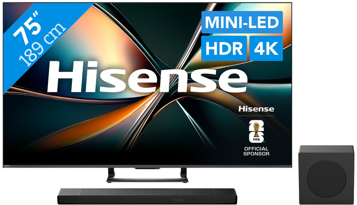 Hisense 75" ULED Mini-Led U7Q (2025) + Hisense AX3120Q Main Image