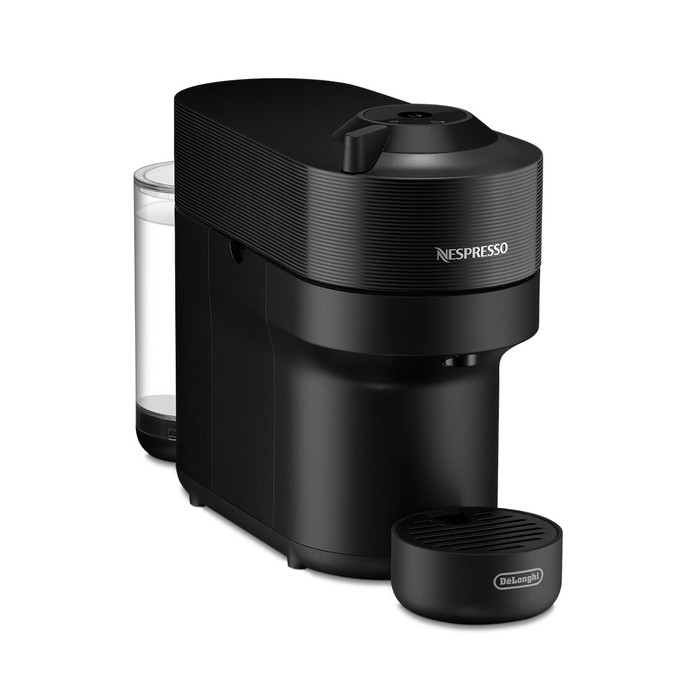 De'Longhi Nespresso Vertuo Pop ENV90.B + 30 Capsules and 2 glass cups front