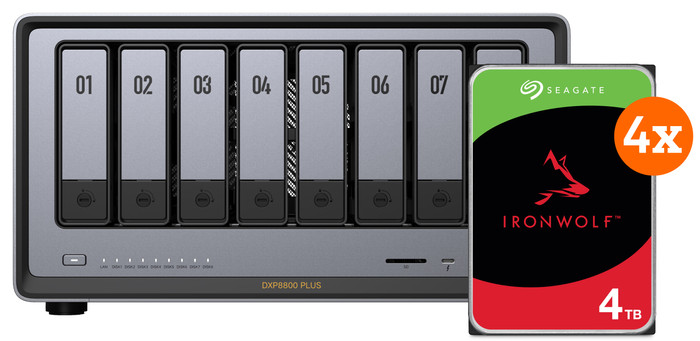 UGREEN NASync DXP8800 Plus + Seagate Ironwolf 4TB 4-Pack Main Image