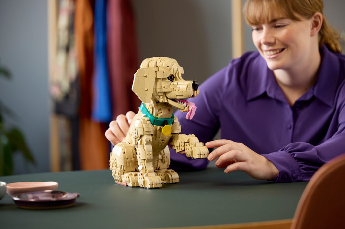 LEGO Icons Golden Retriever Puppy 11384 product in gebruik