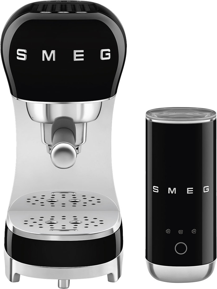 SMEG ECF12BLEU Noir + Mousseur à Lait Main Image