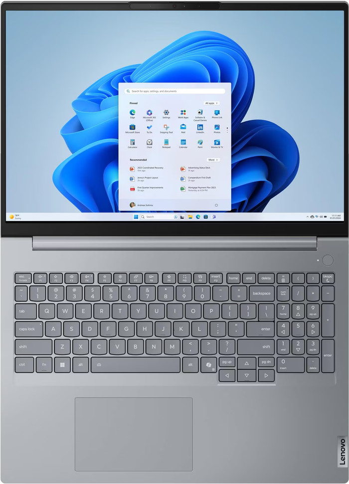 Lenovo ThinkBook 16 G8 IAL - 21SK00R8MH QWERTY bovenkant