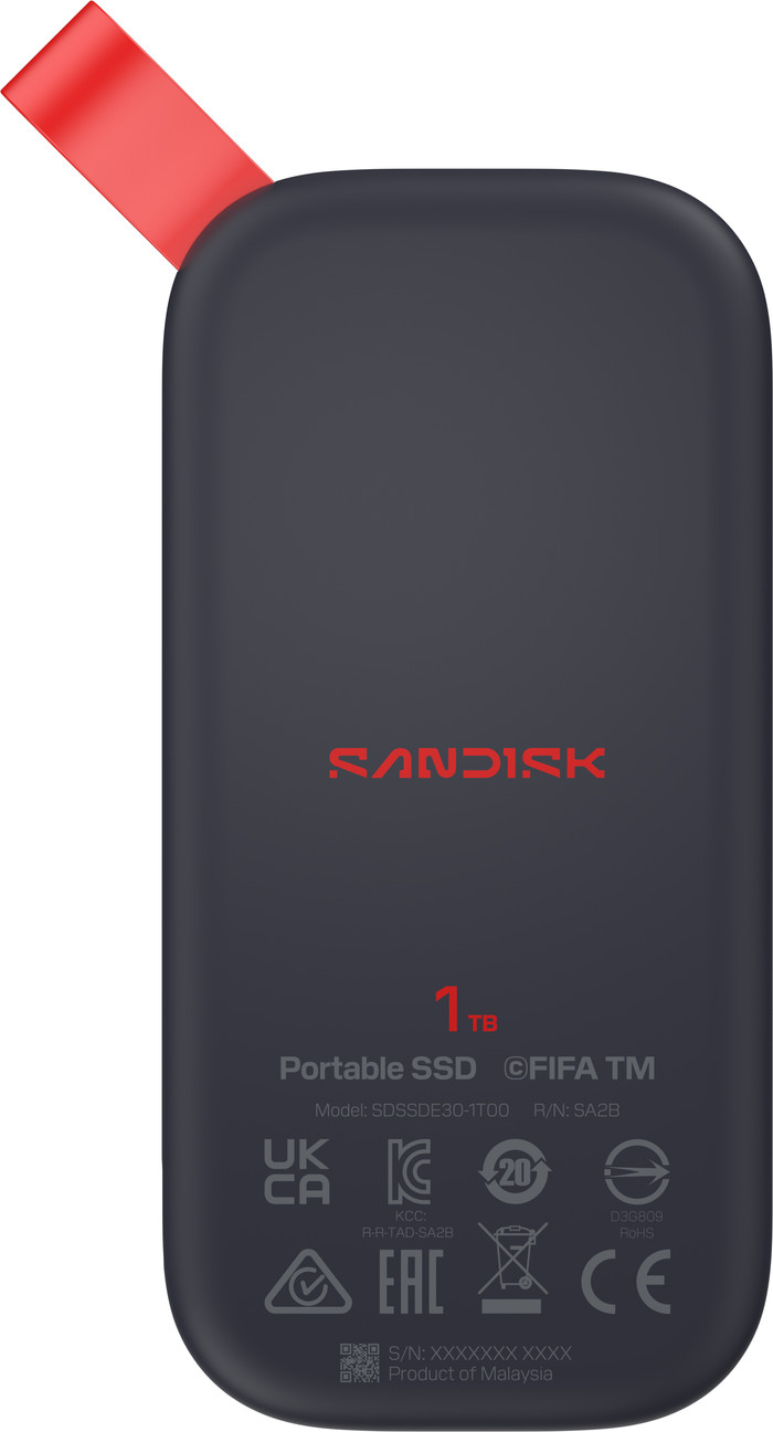 SANDISK Portable SSD FIFA WORLD CUP 2026 Edition 1TB achterkant