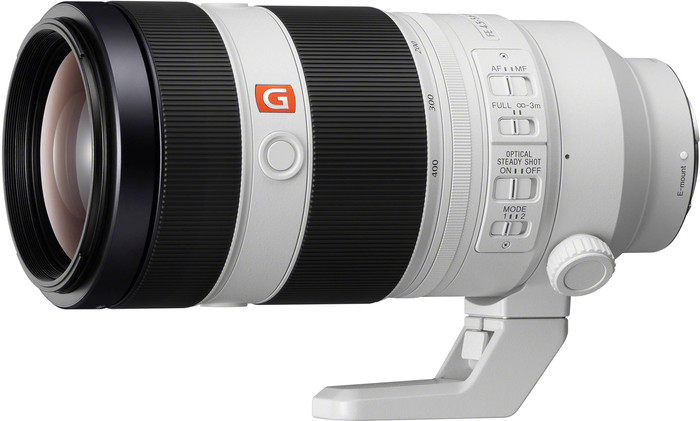 Sony FE 100-400 mm f/4.5-5.6 GM OSS dessus