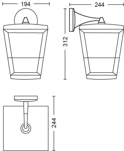 Philips Hue Econic Wall Lamp White and Color Black Hanging null