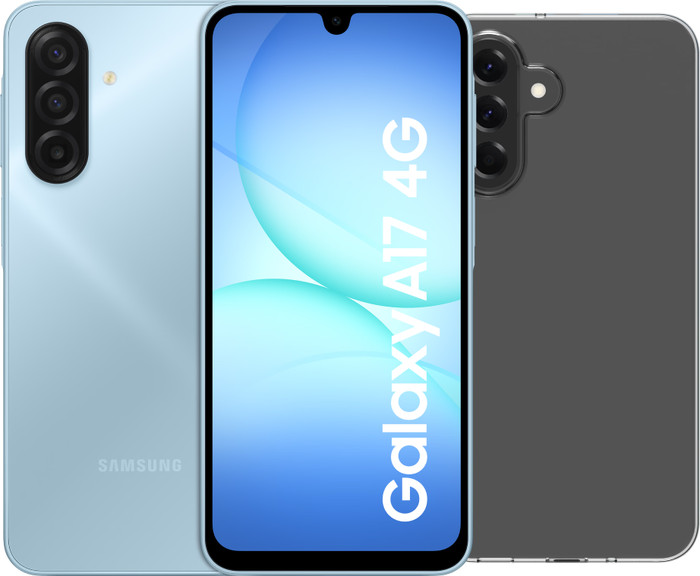 Samsung Galaxy A17 128GB Blue 4G + BlueBuilt Back Cover Transparent Main Image