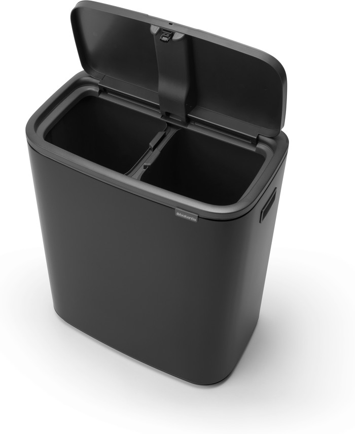 Brabantia Bo Touch Bin 2 x 30 Litres Noir Mat + Sacs Poubelle (120 pièces) détail