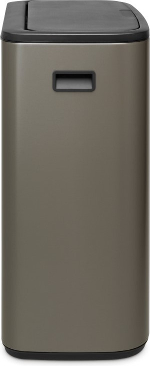 Brabantia Bo Touch Bin 2 x 30 Litres Platinum + Sacs Poubelle (120 pièces) côté droit