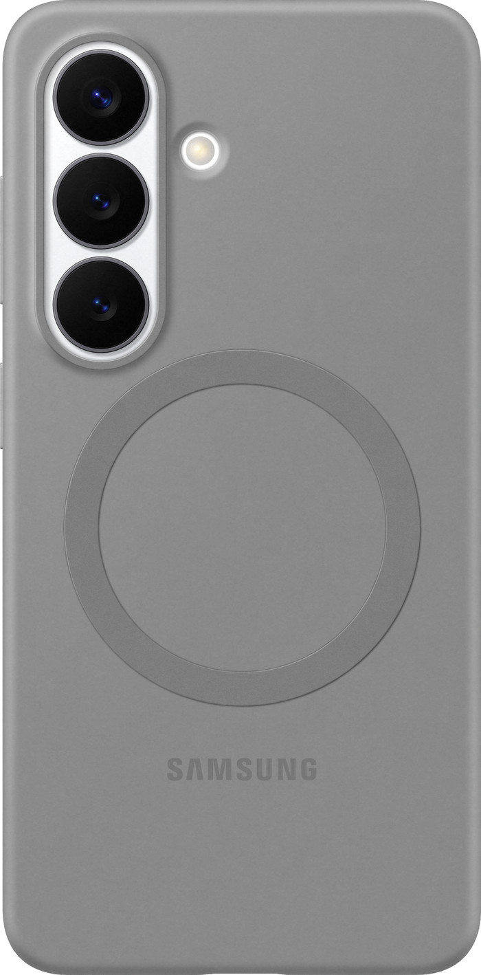 Samsung Galaxy S26 Plus Silicone Back Cover avec Aimant Gris Main Image