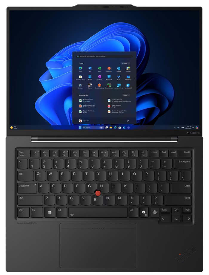 Lenovo ThinkPad X1 Carbon G13 (Intel) Copilot+ PC - 21NS016DMH QWERTY top