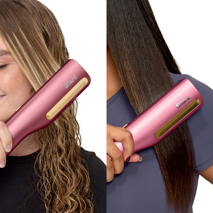 Shark SilkiPro Straight HT401EUPK Rose Petal product in gebruik