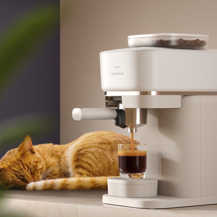 Philips Baristina BAR305/00 Wit product in gebruik