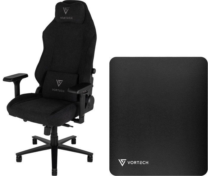 Vortech Prestige Plus Gamestoel Zwart + Vortech Vloermat Zwart Main Image