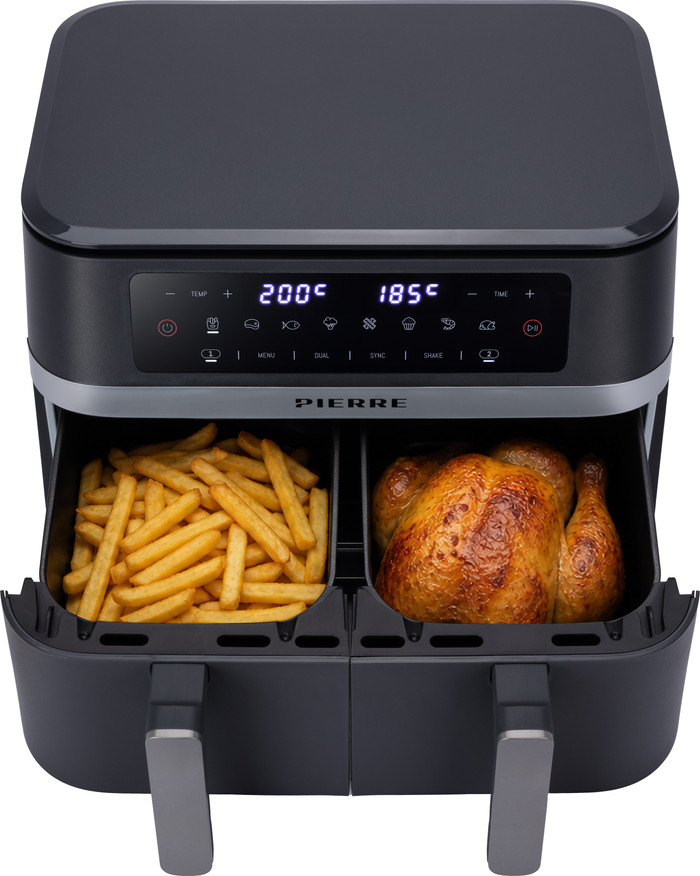 Pierre Dual Basket Airfryer product in gebruik
