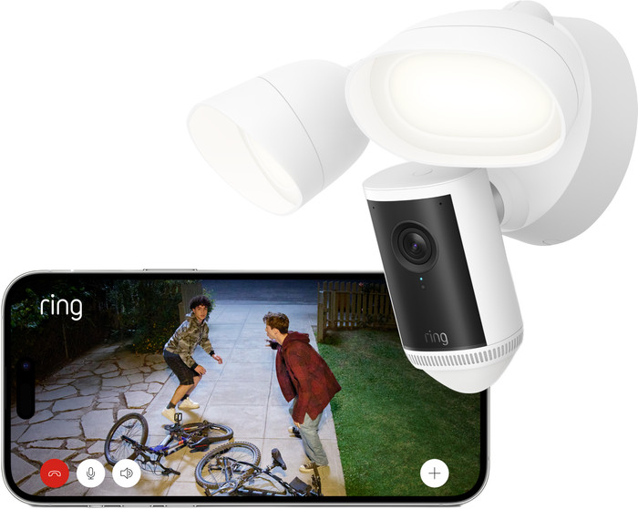 Ring Floodlight Camera Wired Pro 2e Generatie Wit rechterkant