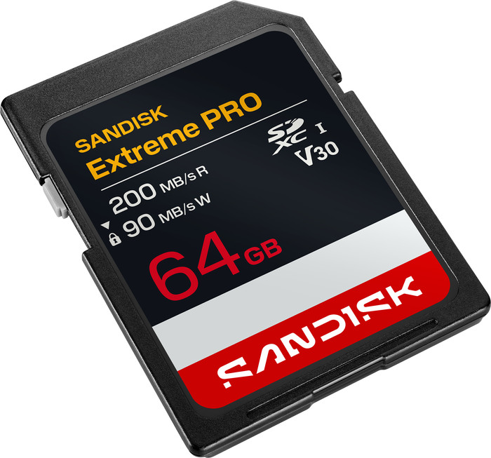 SANDISK Extreme PRO SDHC 64GB 200MB/s voorkant