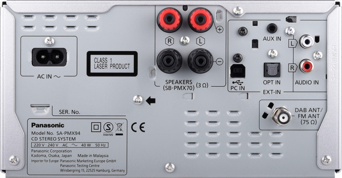 Panasonic SC-PMX94EG Silver back