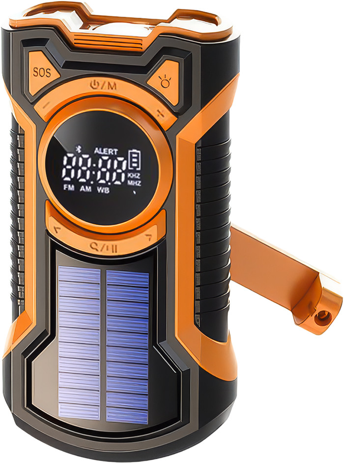 Just in Case Radio de Secours avec Panneau Solaire et Batterie Externe 5000 mAh Orange avant