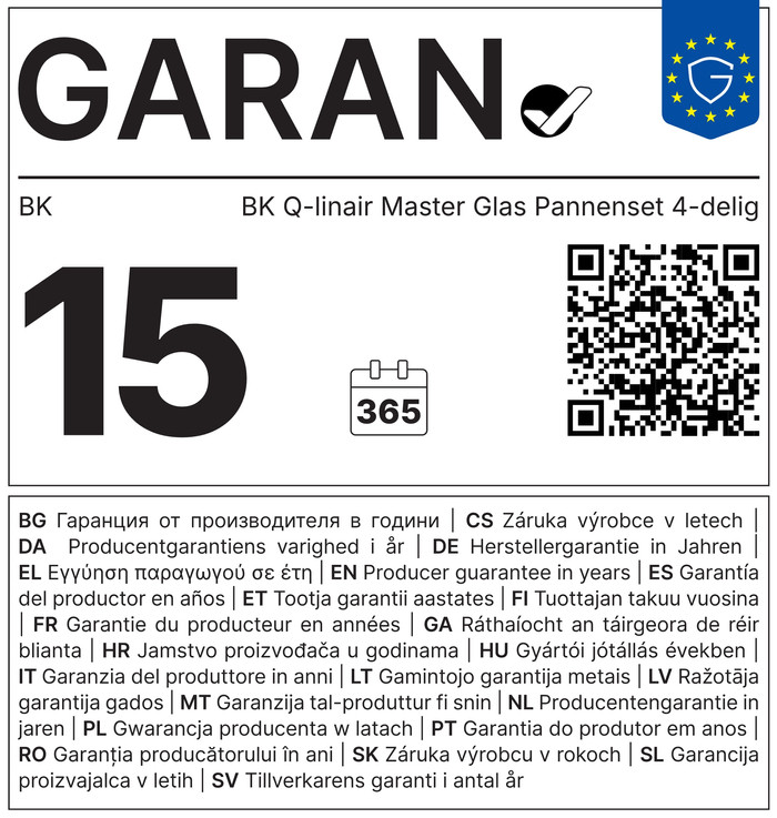 BK Q-linair Master Glas Pannenset 4-delig