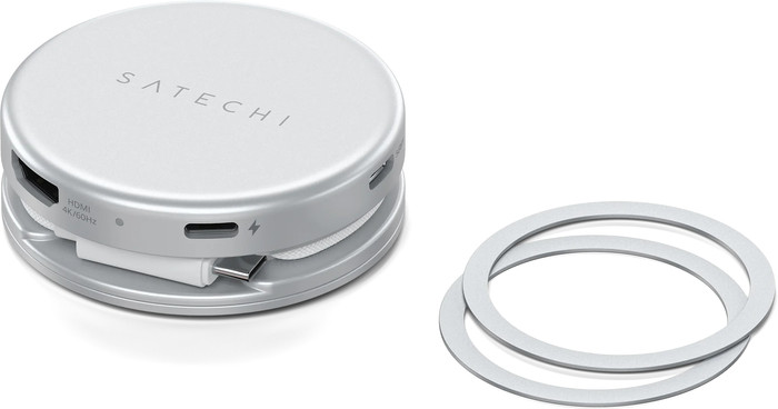 Satechi 5-in-1 OntheGo Multiport Argent dessus