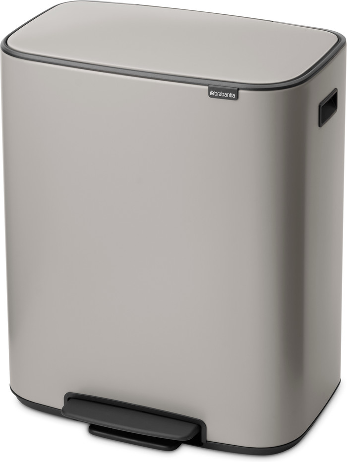 Brabantia Bo Prullenbak 60 Liter Soft Grey rechterkant