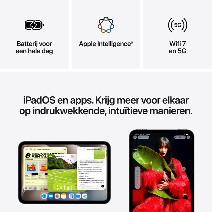 Apple iPad mini 8 (2026) 8,5 pouces 512 Go Wifi + 5G Minuit visuel fournisseur