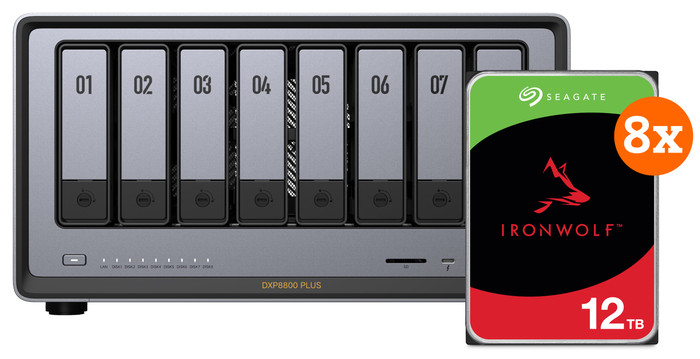 UGREEN NASync DXP8800 Plus + Seagate Ironwolf 12TB 8-Pack Main Image