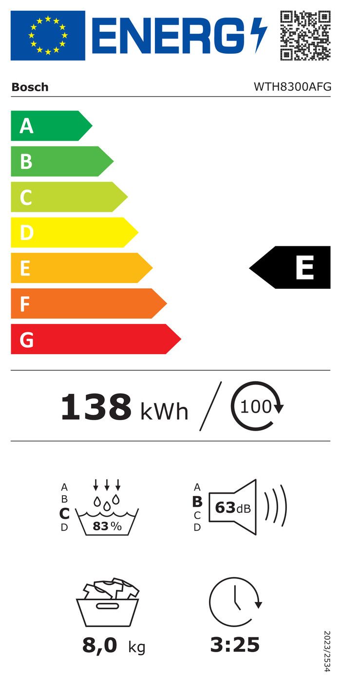 Bosch WGE02402FG + Bosch WTH8300AFG energy label
