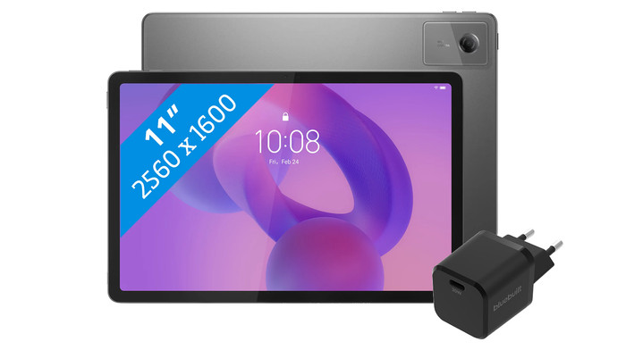Lenovo Idea Tab 11 Pouces 256 Go Wifi Gris avec Stylet + BlueBuilt Chargeur Main Image